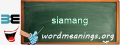 WordMeaning blackboard for siamang